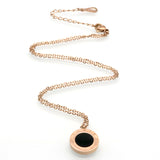 Round Pearl Shell Jewelry Roman Numerals Stylish Two Side Gold Color Pendant Necklace Earrings Fashion Wedding Jewelry Sets