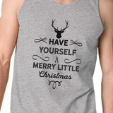 Have Yourself a Merry Little Christmas Mens Grey Tank Top
