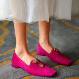 Ladies Flat Shoes Round Toe Solid Color Single Shoes