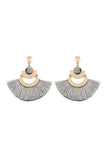 A8e2244 - Dangling Tassel Fan Drop Earrings