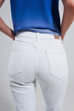 Stretch Cotton Skinny Jeans in White