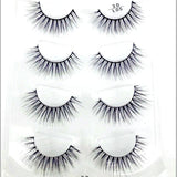 HBZGTLAD 2/4 Pairs Natural False Eyelashes Fake Lashes Long Makeup 3d Mink Lashes Eyelash Extension Mink Eyelashes for Beauty - shopwishi 
