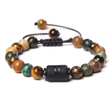 12 Constellation Bracelets Turquoise Beads Vintage Handmade Weave Black Rope