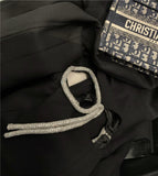 Women Blazer Irregular Diamond Hollow Out Black Blazers and Jackets Asymmetry Drawstring Vintage Suit Coats