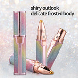 2 in 1 Electric Epilator USB Rechargeable  Cordless Painless Mini Portable  Face Body Hair Remover  Eyebrow Trimmer for Women