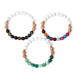 Drop Shipping Fashion Trendy Handmade 8MM Colorful Natural Howlite Stone Beads Bracelet Jewelry