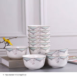 10pcs/Set Chinese Dining Room Ceramic Tableware  4.5*inch Deep Jingdezhen Bone China Porcelain Dinnerware Rice Bowl Ceramic Bowl