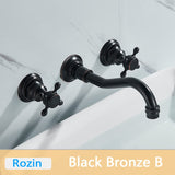 Rozi Wall-Mounted Dual Handle Black Basin for Bathrooms