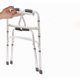 Walker Double Bend Four Legged Crutches for Disabled Exercise Rehabilitation Aid Aluminum Alloy Elderly Height Adjustable Walker