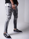 Ripped Washed Skinny Denim Jeans