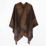 2019 Leopard Print Poncho Winter Cashmere Women Pomcho Scarf Female Wool Poncho and Capes Foulard Shawl Lic Scarf Echarpe Sjaal