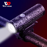 WEST BIKING 2000mAh 350LM Bike Light Waterproof Anti-Glare MTB Bicycle Lamp USB Rechargeable LED Cycling Headlight Taillight