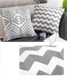 Junwell Delicate Cotton Canvas Embroidery 45cm Square Damask Decorative Pillow Cover(no Filling )  Couch Throw Cushion Cover - shopwishi 
