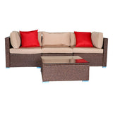 Patio Furniture Set Outdoor Garden Patio 4 Pieces Wood Grain