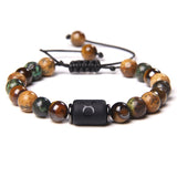 12 Constellation Bracelets Turquoise Beads Vintage Handmade Weave Black Rope