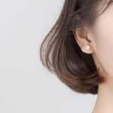 WANTME Genuine 100% 925 Sterling Silver Cute Sweet Little Daisy Chrysanthemum Studs Earrings for Women Femme Party Fine Jewelry