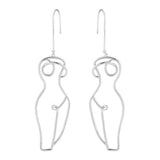 Unique Artsy Abstract Lady Breast Statement Hoop Earrings for Women Van Gogh Hollow Outline Body Earrings 2020 Femme Bijoux