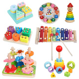 Montessori Graphic Wooden Animal Shape Puzzles for Kids Education