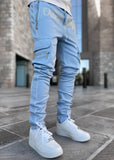 NS041plus Size Pants for Men 2021 Reflective Straight  Elastic Force Autumn Cargo Men's Pants & Trousers