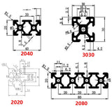 CNC 3D Printer Parts 2040 Aluminum Profile European Standard