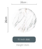Nordic Creative Bronzing White Gray Marble Pattern Ceramic Tableware Set