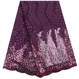 Kalume New Arrival 3D African Dry Lace Fabric Embroidery French Mesh Lace Fabrics With Sequins for Nigerian Party Dresses F1798