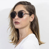 FAIRFAX | CA10 - Polarized Circle Round Brow-Bar Fashion Sunglasses
