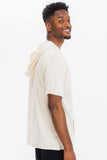 TERRY SHORT SLEEVE HOODED SHIRT - shopwishi 