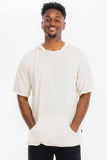 TERRY SHORT SLEEVE HOODED SHIRT - shopwishi 