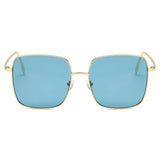 ENOCH | S2068 - Women Metal Flat Lens Square Sunglasses