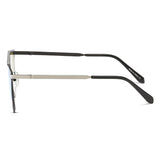 FRISCO | A18 - Modern Horn Rimmed Metal Frame Round Sunglasses