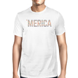 'Merica Mens White T-Shirt Unique Graphic Tee for Fourth of July