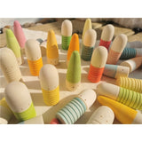 Kids Wood Montessori Toys Rainbow Shoots Palos Sticks