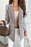 Autumn and Winter Women's Blazer Long-Sleeved Slim Single-Button Blazer Plaid Print Small Blazer