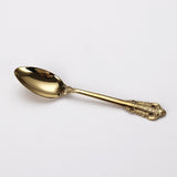Spklifey Dinnerware Set Gold Spoon Cutlery Stainless Steel Black Cutlery Set Gold Fork Spoon Tableware Wedding Silverware Set
