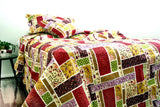 DaDa Bedding Multi Colorful Floral Red Patchwork Quilted Coverlet Bedspread Set (DXJ103269)