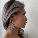 Female Trendy Luxury Big Crystal Earrings Fashion Jewelry Accessories