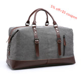 Wholesale Custom Low Moq Vintage Reisetasche Canvas PU Leather Trim Tote  Crossbody Shoulder Bag Mens Weekend Duffel Travel Bags