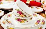 Genuine Bone China Platinum Rose Tableware Set
