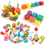 Montessori Graphic Wooden Animal Shape Puzzles for Kids Education