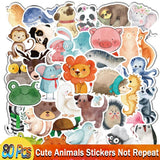 Mix Styles Anime Stickers Cute Cartoon Animal Neon Light Butterfly DIY Sticker Decals for Laptop Car Luggage Bicycle Guitar Toys