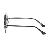 FAIRFAX | CA10 - Polarized Circle Round Brow-Bar Fashion Sunglasses