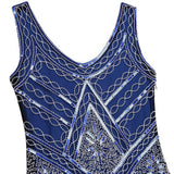 Sleeveless V-Neck Bead Shiny Sequins Fringed Tassels Hem Flapper Woman Cocktail 1920s Dress