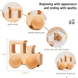 1pc Baby Toys Wooden Car BPA Free Beech Wood Teether Cartoon Organic Wooden Car Montessori Toys for Children Teething Nurse Gift