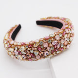 Baroque Hand Made Pearl Beading Gemstone Headband for Women