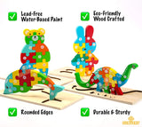 Montessori Wooden Dinosaur Puzzle for Toddlers