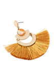 A8e2244 - Dangling Tassel Fan Drop Earrings