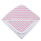 Candy Stripe Hooded Towel and Washcloth Set