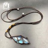 Natural Crystal Labradorite Stone Gemstone Pendant Moonstone Sunstone Pendant