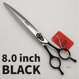 Fenice 7.0 7.5 8.0 Inch Professional Black Grooming Scissors Curved Shear